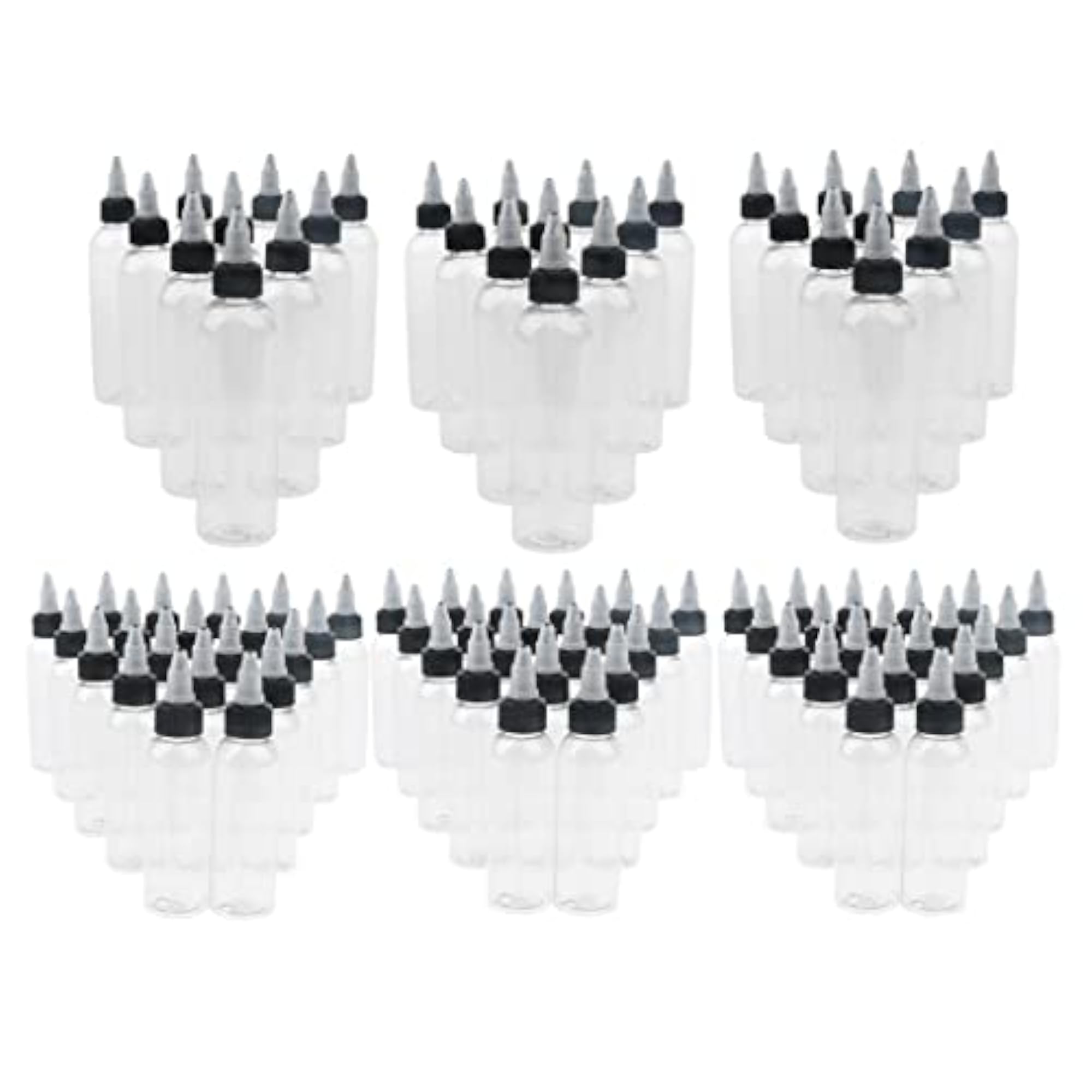 90Pc Empty PVC Squeeze Bottle with Twist Top Cap Applicator