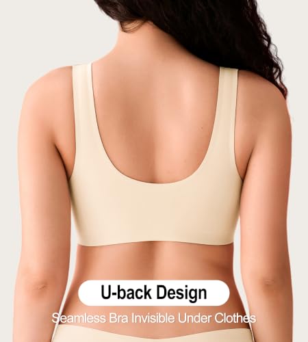 Image of Front Closure Bras for Women Seamless Wireless Push Up Bra No Underwire Full Coverage Comfort Bras Mastectomy Bralettes