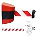 Tavkomco Red Magnetic Attraction Wall Mount Queue Belt Barrier, 6.6/9.8/16.4FT Magnetic Retractable Crowd Control Wall Barrier, with mounting Accessories(A,3M/9.8FT)