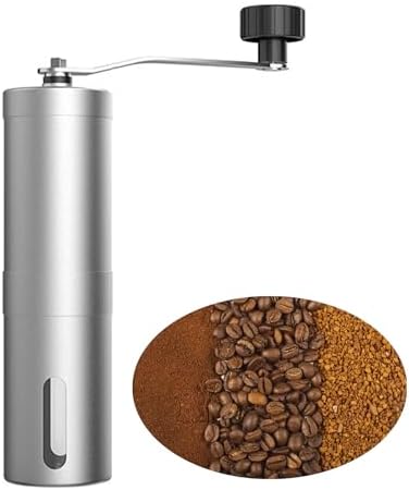 Jogcaw Portable Manual Stainless Steel Coffee Grinder, Ceramic Conical Burr