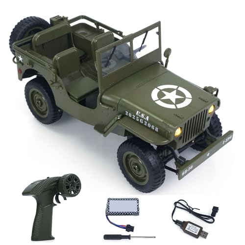 Image of TOUCAN RC HOBBY 1 /10 RC Off Road Vehicle C8815 4WD Remote Control Rock Crawler Car Military Truck Model Climbing Car RTR Battery LED Lights