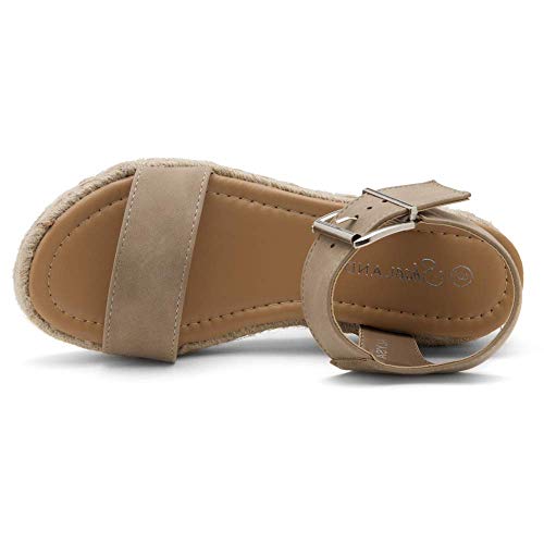 image for Shoe Land Alysa Womens Open Toe Ankle Strap Platform Wedge Shoes Casua