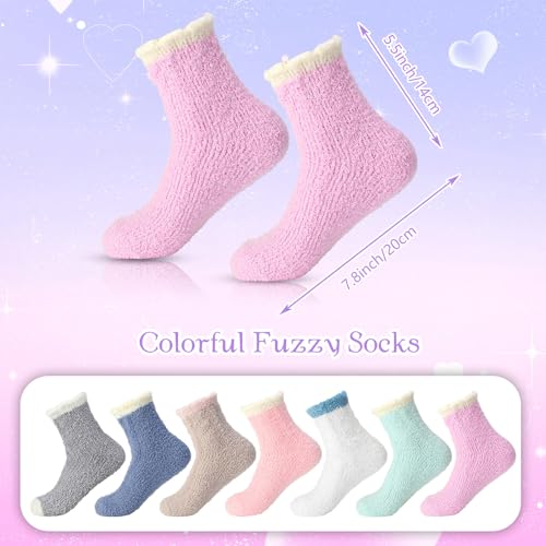 Handepo 100 Pairs Women Fuzzy Socks Bulk Winter Warm Soft Cozy Fluffy Microfiber Socks Sleeping Christmas Gifts3