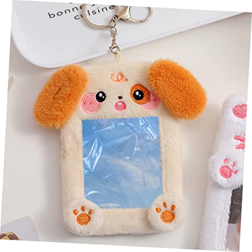 BESPORTBLE Cute Plush Animal Card Holder Keychain Visible Sleeve for Id Credit Bank Cards Lightweight Compact Design with Buckle for Easy Carry Multifunctional Protective Cover for Postcards2