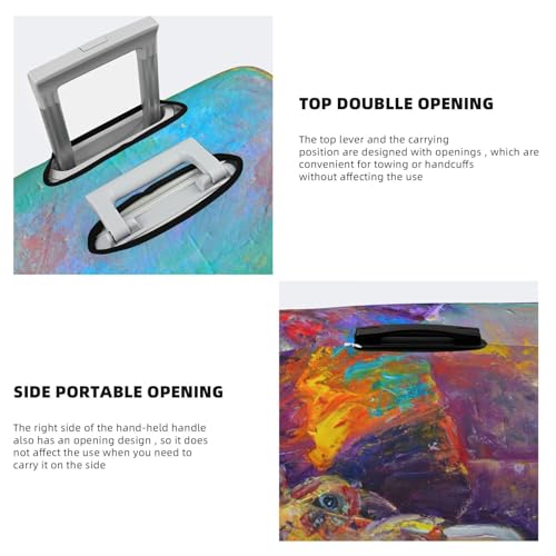 Oil Painting Elephant 1 Luggage Cover Washable Elasticated Luggage Covers for Suitcase TSA Approved Stylish Scratch Resistant Luggage Case Protector4