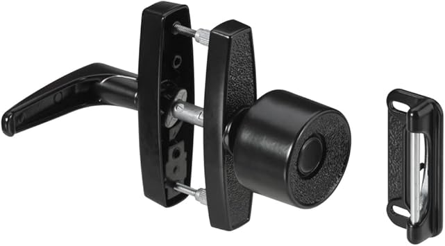 National Hardware N212-993 Screen and Storm Door Knob Latch Replacement Handle Black Zinc Die-Cast 5/8 in to 1-3/8 in Thick Doors 1-1/2 in 1-3/4 in 3 in Hole Spacing