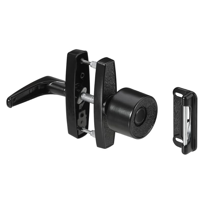 National Hardware N212-993 Screen and Storm Door Knob Latch Replacement Handle Black Zinc Die-Cast 5/8 in to 1-3/8 in Thick Doors 1-1/2 in 1-3/4 in 3 in Hole Spacing