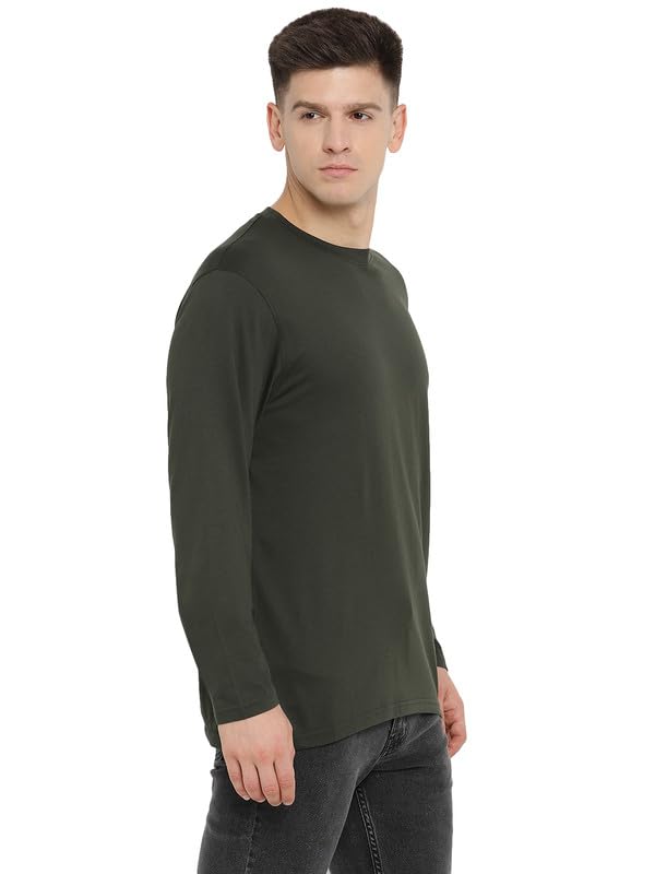 Image of AMERICAN CREW 100% Supima Cotton Round Neck Full Sleeve T-Shirt for Men