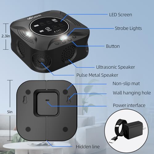 Image of LED Display-Ultrasonic pest Repeller Indoor,Multi-Mode Variable Frequency,with LED Strobe Light,Squirrel Repellent for House,Prevent Adaptation.Suitable for Houses,attics,garages,etc.