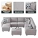 Legend Vansen Modular Sectional Sofa U Shaped Couch with Ottoman Modern Reversible Corner Sectional Couch for Living Room (Light Grey, U Shaped Sofa-3)