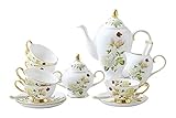 Office teapot Rose Bone China Tea Set Porcelain Tea Set Ceramic Pot Creamer Sugar Bowl Teapot Set Te