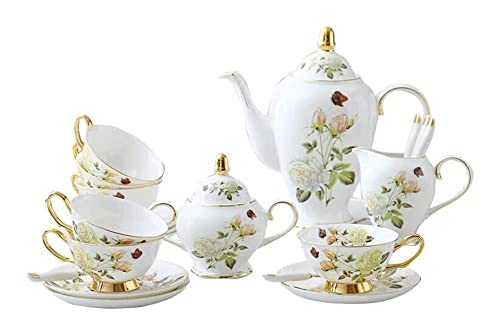 Office Teapot Rose Bone China Tea Set Porcelain Tea Set Ceramic Pot Creamer Sugar Bowl Teapot Set Teapots #TOP15