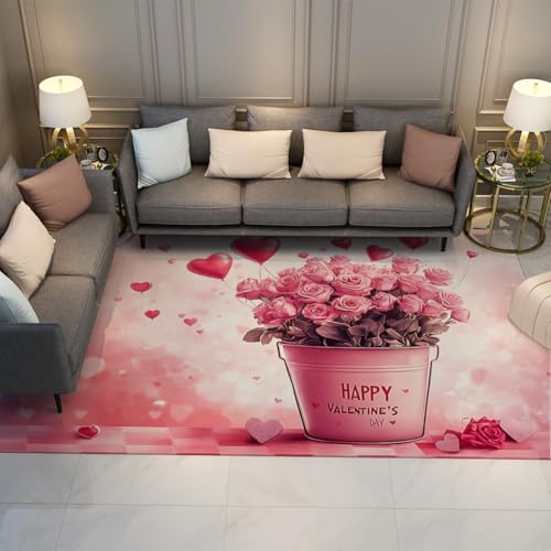 Tapis rose 160x230 cm pour créer une descente de lit douce de chambre