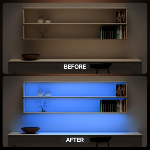 Image of BTF-LIGHTING FCOB COB LED Strip Lights 5V USB Powered Blue Color for TV