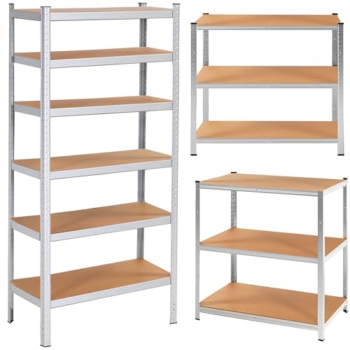 SPRINGOS Metallregal Garagenregal Kellerregal 110 x 225 x 50 cm 6 Ablagen