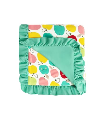 Image of Premium Baby Blankets, Soft Viscose from Bamboo Blanket for Girls, Nursery Crib Bedding Quilt for Newborn and Toddler, Ruffle Blanket Cooling for Hot Sleepers, 50''x50'' Apple