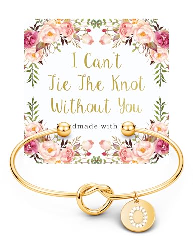Arletty Gold Initial Bracelets for Women - Adjustable Bangles Dainy Knot Cuff, Gold Letter Initial Jewelry for Women