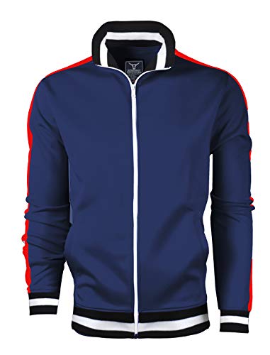 Image of SCREENSHOT-TRACK JACKET Mens Urban Hip Hop Premium Track Jacket - Slim Fit Side Taping Sportswear Urbanwear Streetwear Top