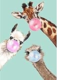 cupmod 5D Diamond Painting Kits for Adults, Giraffe Full Drill Round Crystal Rhinestone Diamond Art Gem Painting，Diamond Painting Animals for Home Wall Decor 11.7x15.8 inch
