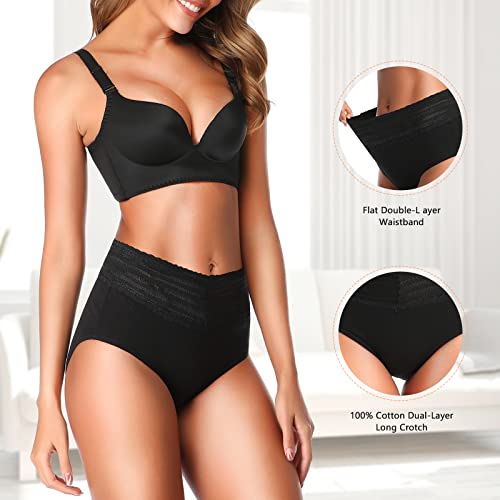 Image of UMMISS Womens Underwear,Cotton High Waist Underwear for Women Full Coverage Soft Comfortable Briefs Panty Multipack