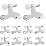 OBTANIM 8 Pack Hinge Pin Door Stopper Heavy Duty Metal Adjustable Door Stops with Rubber Bumper Tips (Silver)