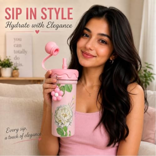 Image of STARFLYER Stylish Reusable Drinking Cup for Water, Juice & Cold Beverages | Portable Travel for Home, Office & Daily Use. (680ml Pink)