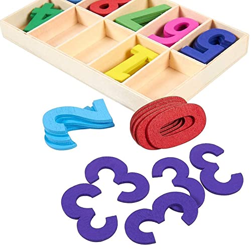 Pack of 180 Children's Wooden Numbers Alphabet Number Wooden Letters Alphabet and Number Letters Wooden Colourful Wooden Letters Numbers with Storage Compartment for DIY Party Decoration - Image 3