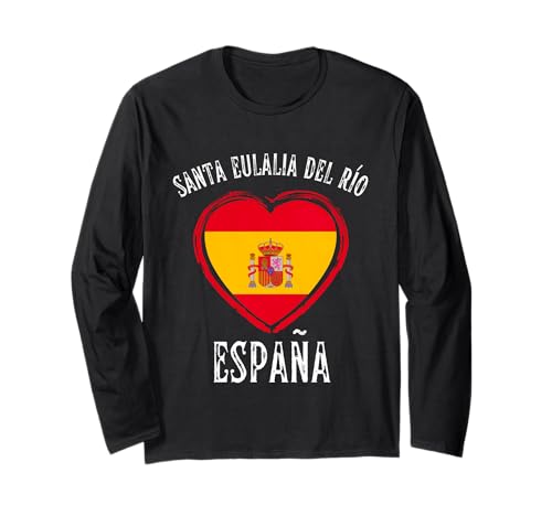 España Flag Heart Santa Eulalia Del Rio City Manga Larga