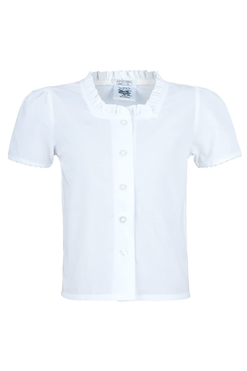 Isar-Trachten Kinder Dirndl Bluse Tracht - Weiß - Ärmellos - Kind (Unisex) - Bluse