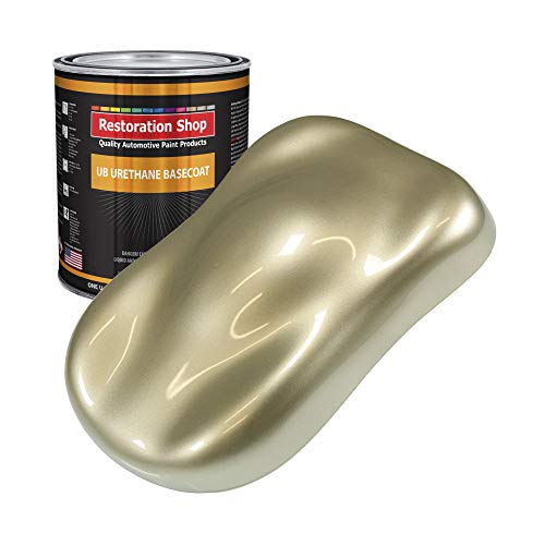 Restoration Shop - Champagne Gold Metallic Urethane Basecoat Auto Paint - Gallon Paint Color Only - Professional High Gloss Automotive, Car, Truck Refinish Coating