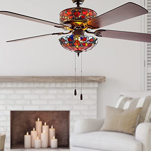 Image of Ceiling Fan Pull Chain 6PCS Wooden Light Extension Set - 12 Inch Decorative Pulls With Connector for Living Room, Bathroom, Toilet Ceiling Light