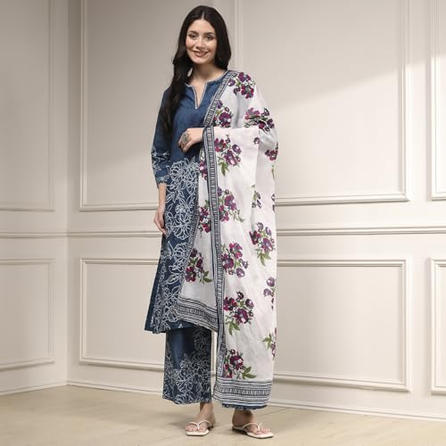 Image of BIBA Womens Kurta, Bottom, Dupatta