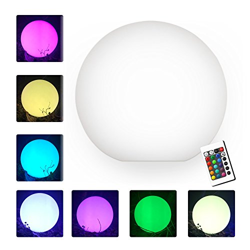 16'' LED Ball Light, Multi RGB Color Changing Light,YUMEITECH Wireless Floating Pool Light with Remote Control Rechargeable, Indoor Outdoor Night Light Living Garden Light Décor