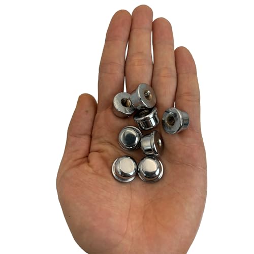 Image of Silver Lamp Finials, 1 /4-27 Thread, 1 /2 Inch Lamp Shade Nuts for Harp Tops | 8 Packs Finish Metal Finials with 1 /4-27 Female Threads for Compatible Table, Floor, Desk And Bedside Lamp Harps