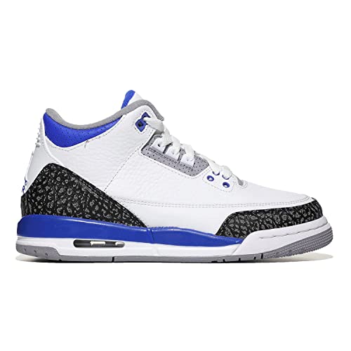 Jordan Air 3 Retro (Big Kid) White/Racer Blue/Black/Cement Grey 3.5 Big Kid M4
