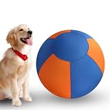 LUPATDY Treibball für Hunde Bissfest Gross, Herding Ball Hund Extrem Robust, Kauwiderstandsfähiges Interaktives Spielzeug für Starke Kauer & Hütehunde, Zahnreinigung, Aufblasbar mit Bezug & Pumpe