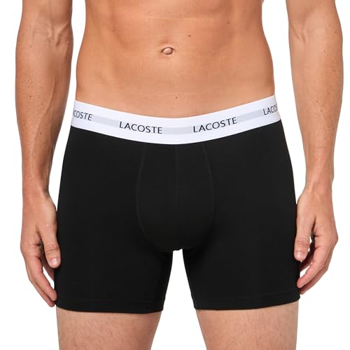 Lacoste Men's Cotton Stretch Essentials Boxer Briefs, 3-Pack, Black/White/Grey, Medium2