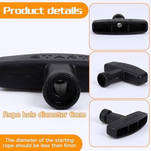 4 Stück Benzinmotor Startergriff Rückstoßstarter Zuggriff Zugstarter Griffe Motorstarter Griff Starter Schwarz Seilzugstarter Rasenmäher Zuggriffe Zugseilgriffe Robust für Trimmer Kettensäge