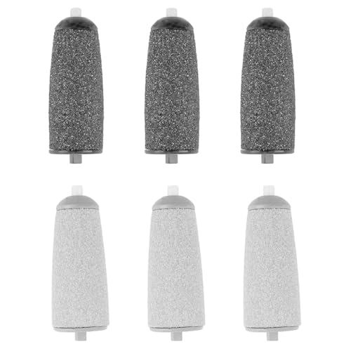 Foot File Replacement Heads - Coarse & Fine Callus Remover Rollers for Flawless Pedi & JML NuYou Compatible Pedicure Tools (Black+ Gray, 6 PCS)