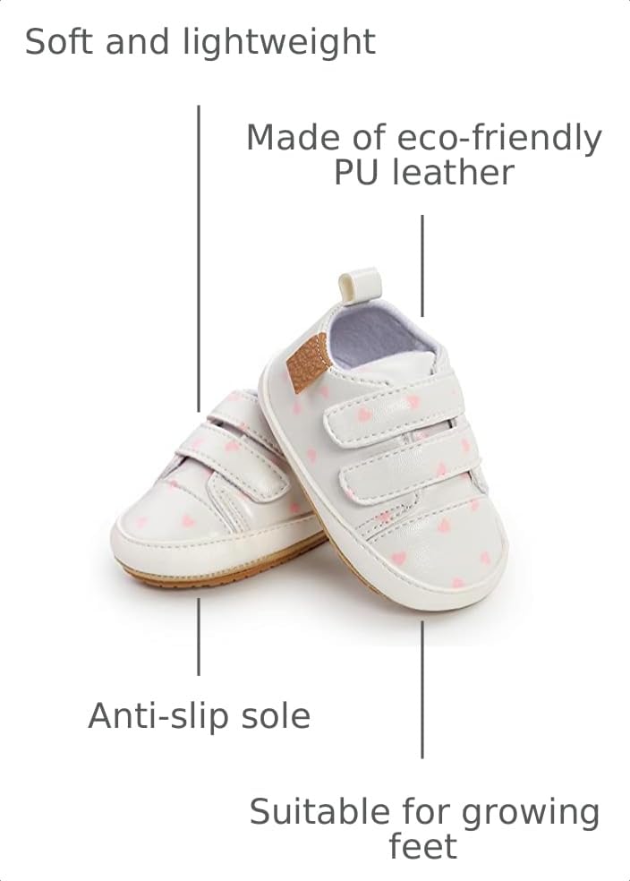 Image of RVROVIC Baby Boys Girls Anti-Slip Sneakers Soft Ankle Boots Toddler First Walkers Newborn Crib Shoes