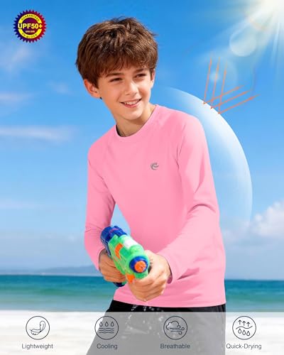 Image of Boys UPF 50+ Swim Shirt Long Sleeve, 1 or 2 Pack Rash Guard Tops