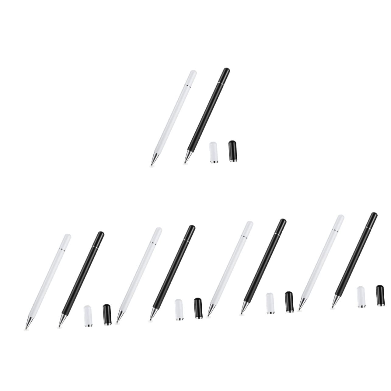 WOONEKY 10 Piezas Lápiz Óptico Capacitivo De Sensibilidad Bolígrafos De Pantalla Táctil Bolígrafos De Puntas Reemplazables Lápiz para I-Pad Almohadilla Cobrable Androide Acero Inoxidable