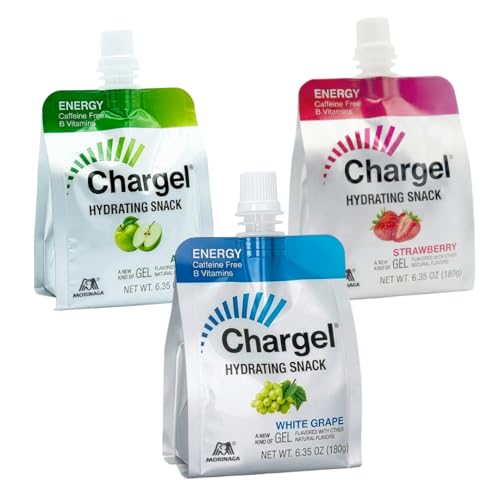 Image of Chargel Variety Value, Caffeine-Free Instant Energy Gel Running, Biking, Workout, Hiking Essentials for Women & Men, Gifts for Runners - Carbs Vitamins, Gluten Free - Pack of 18 Gels - 6.35oz Each