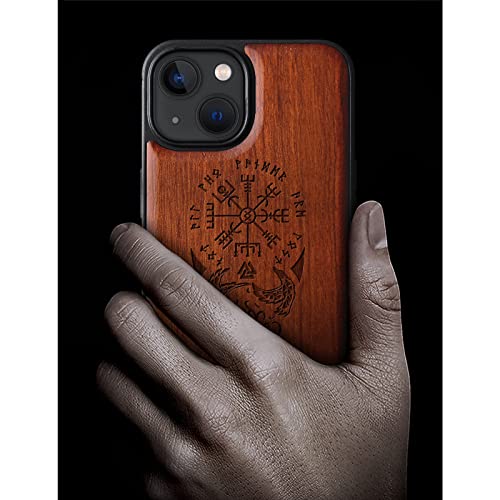 Coque antichoc iPhone 13 Mini compatible MagSafe bois TPU