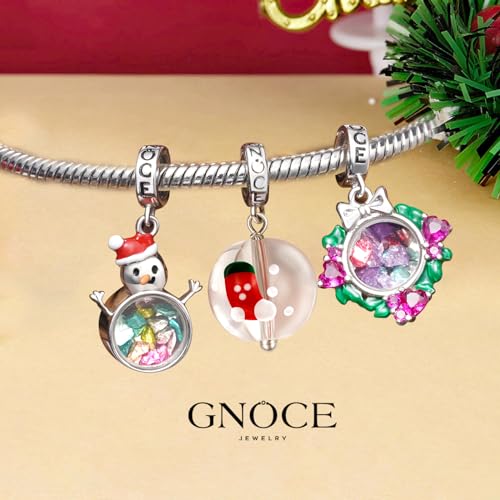 Image of GNOCE Christmas Charm Silver Plated & Sterling Silver Bracelet Gift