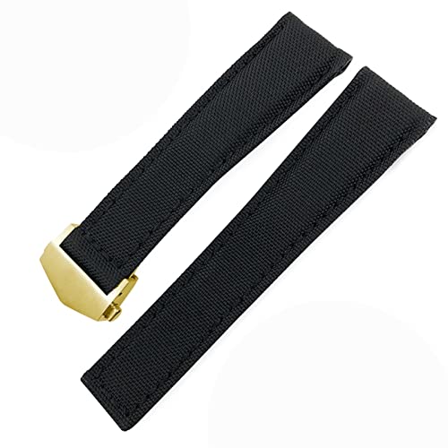 Bracelet montre nylon 22mm 20mm bracelet rechange cuir noir boucle déployante Carrera