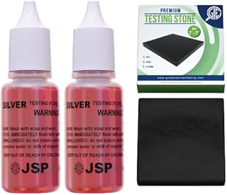 Silver Jewelry Test Kit Detect Plated Fake 999 Sterling Rings Coins Necklaces Bars Tester Scratch Stone