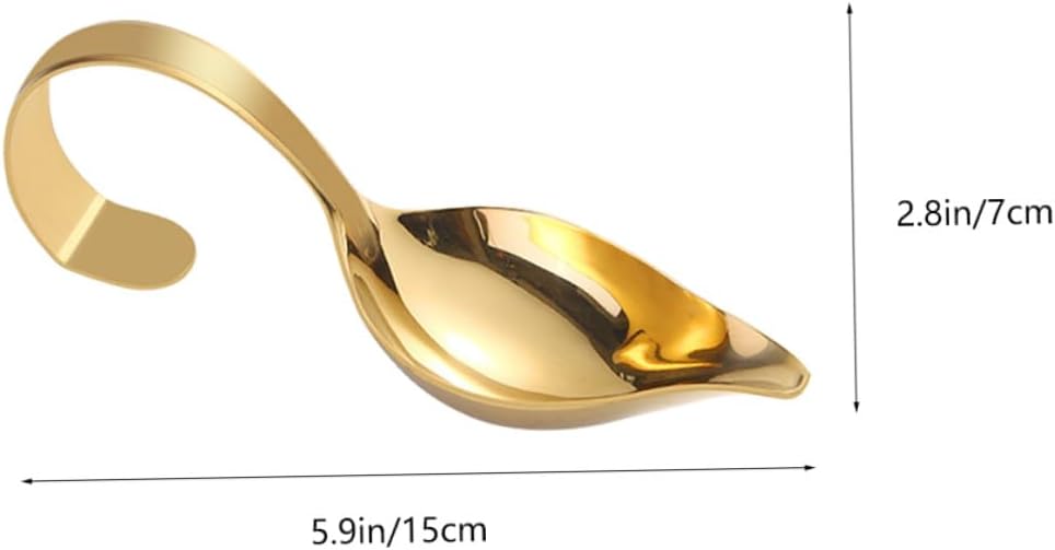 2pcs Saucier Drizzle Spoons with Curved Handle Stainless Steel