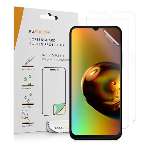 kwmobile Protector Compatible con Nokia C32 Protector de Pantalla - 3X película Transparente Protectora de Pantalla antiarañazos