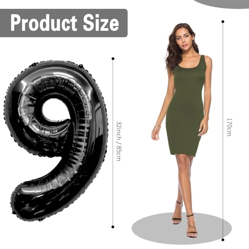 Image of Black Number Balloons 19 Balloon Numbers 19th Number Balloon Foil Mylar Party Balloon For Men Women 19th Birthday Balloons 19 Birthday Decorations For Her Him Anniversary Graduation Decorations